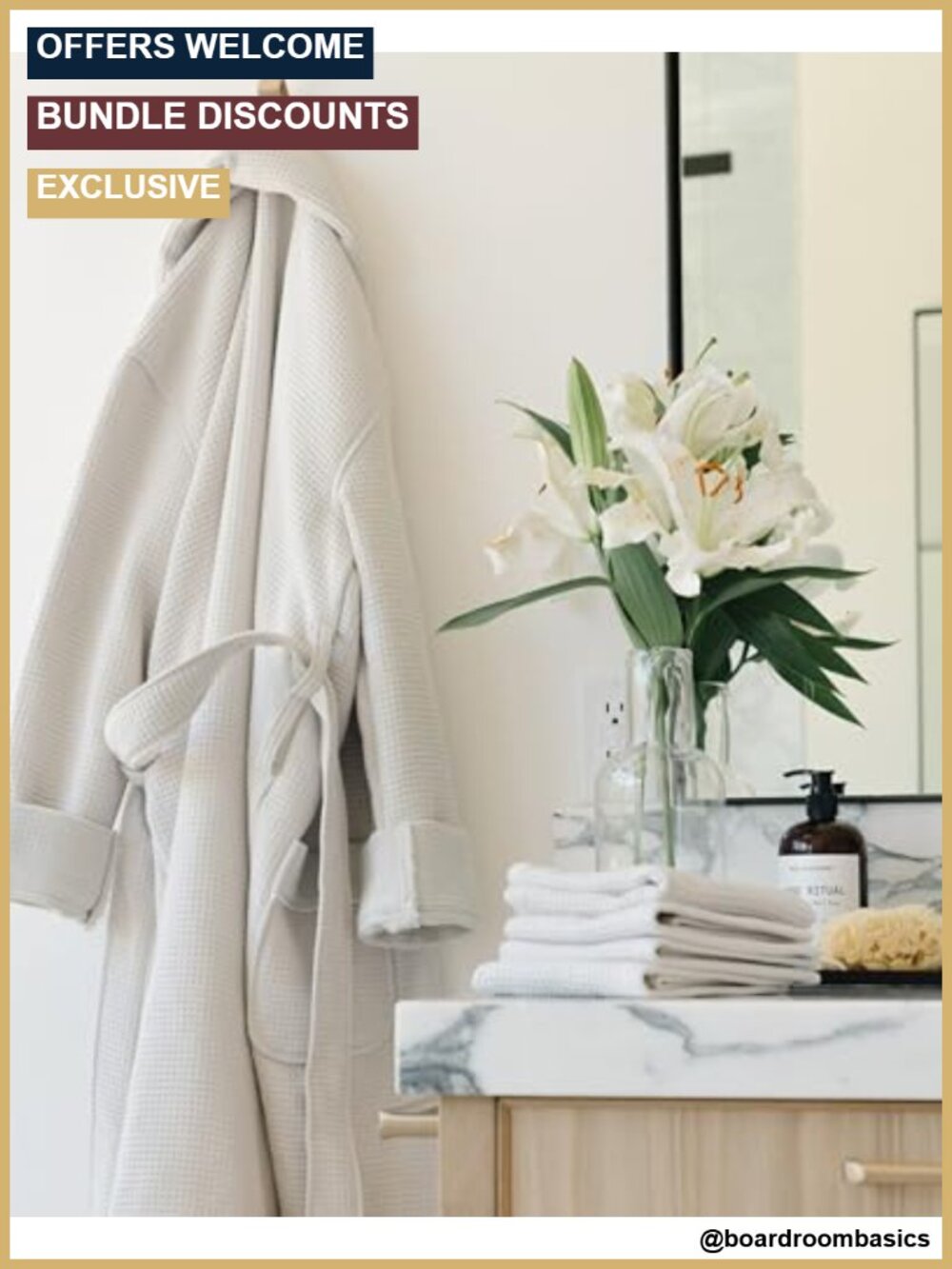 Waffle Knit Bath Robe Lightweight Spa Robe with Pockets - Picture 5 of 6